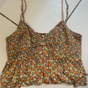 American Eagle Outfitters Orange Floral Camisole